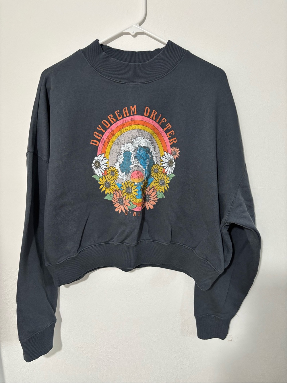 O'Neill Charcoal 'Daydream Drifter' Graphic Crewneck Sweatshirt-100% Cotton